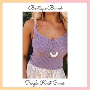 Impressions Purple Knit Cami